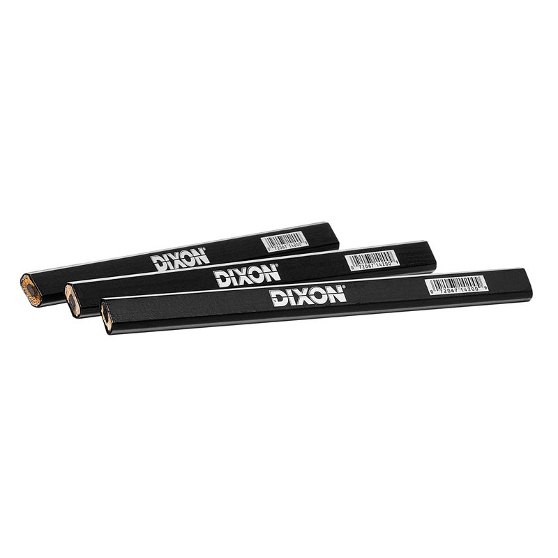 DIXON Industrial Carpenter Pencils, Medium, Black and Silver, 6-Pack, (14206) - Image 5